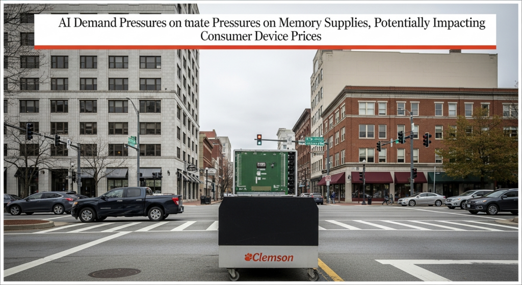 AI Demand Pressures Memory Supplies, Potentially Impacting Consumer Device Prices in Clemson
