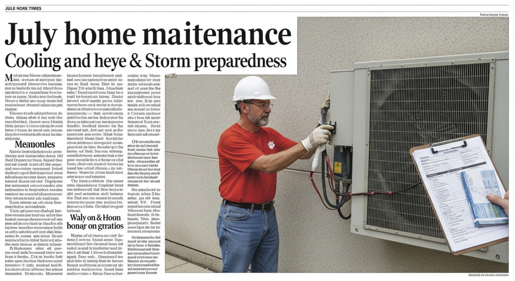 July Home Maintenance Focuses on Cooling and Storm Preparedness in Clemson