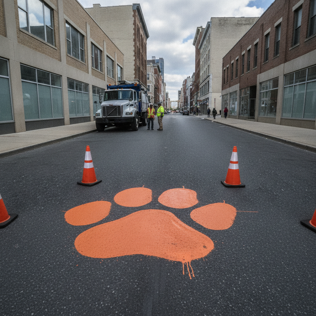 Clemson Public Works repaints iconic Tiger Paws for new academic year