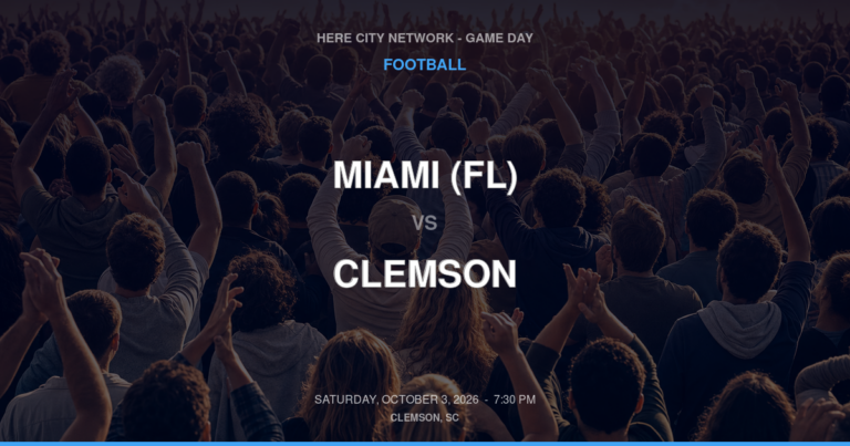 Miami (FL) vs. Clemson — Football Game Day — Clemson, SC — Oct 3, 2026