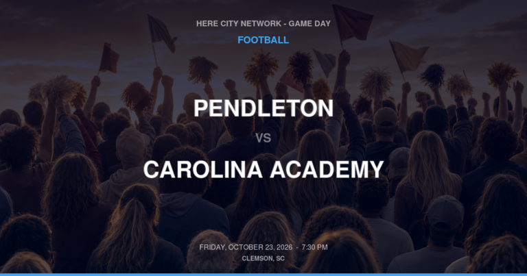 Pendleton vs. Carolina Academy — Football Game Day — Greenville, SC — Oct 23, 2026