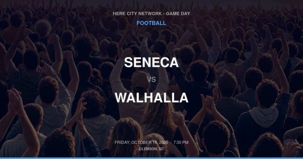 Seneca vs. Walhalla — Football Game Day — Walhalla, SC — Oct 16, 2026
