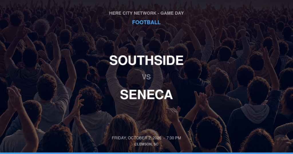 Southside vs. Seneca — Football Game Day — Seneca, SC — Oct 2, 2026
