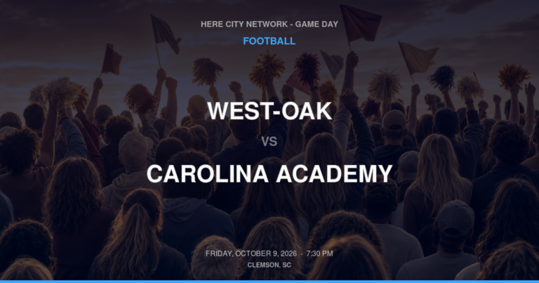 West-Oak vs. Carolina Academy — Football Game Day — Greenville, SC — Oct 9, 2026