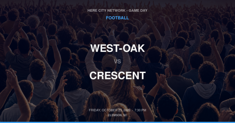 West-Oak vs. Crescent — Football Game Day — Iva, SC — Oct 23, 2026